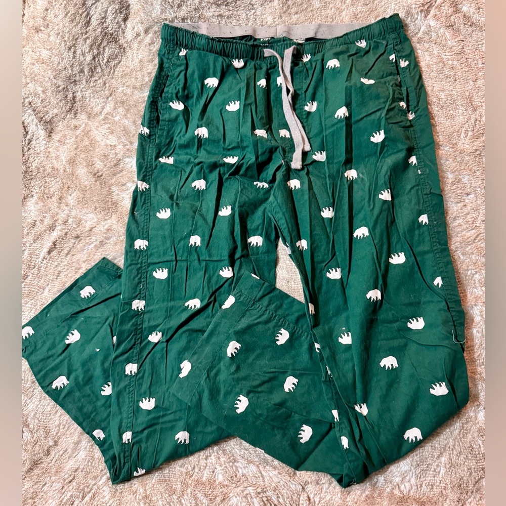 GAP Green Pajama Pants with White Print